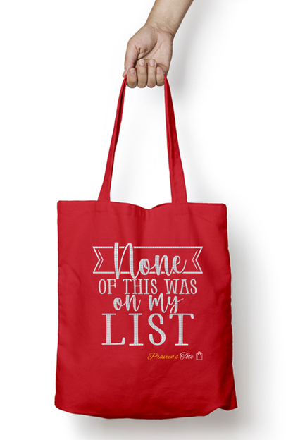 None of this was on my list Unisex Tote Bag Zipper Black Standard