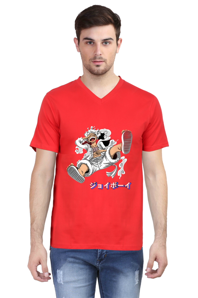 Luffy's Gear 5: The Joyboy Era Male Vneck Half Sleeve White S