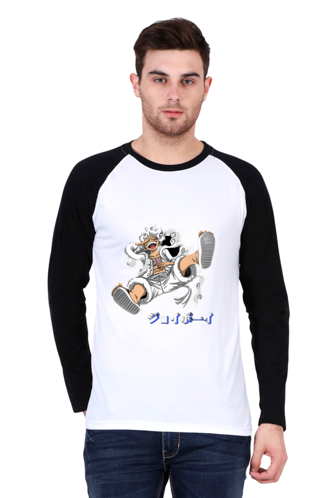 Luffy's Gear 5: The Joyboy Era Male Raglan Full Sleeve Black Charcoal Melange S