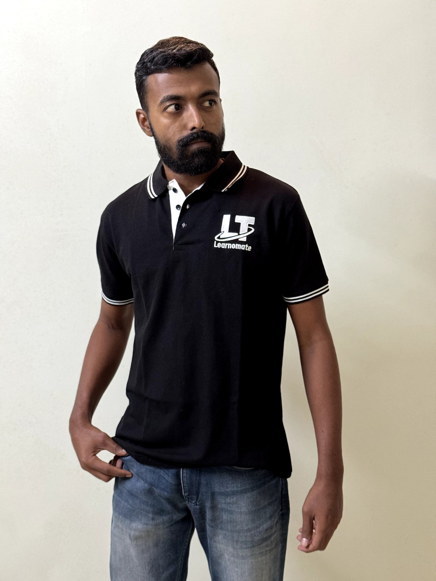 Double tipping collar Logo Design Male Polo Half Sleeve