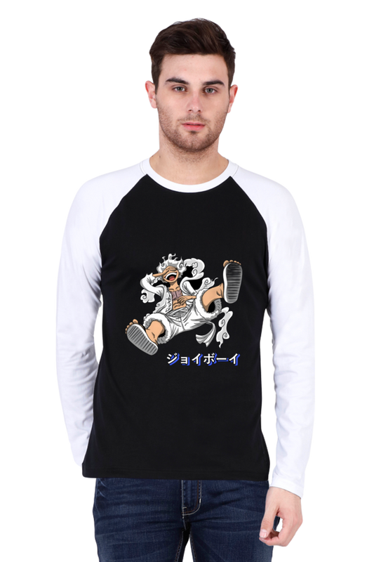 Luffy's Gear 5: The Joyboy Era Male Raglan Full Sleeve Black Charcoal Melange S