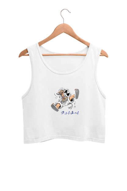 Luffy's Gear 5: The Joyboy Era  Female Crop Tank White S