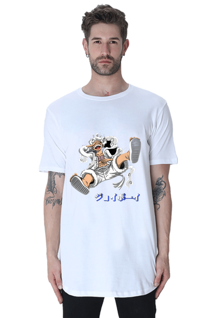 Luffy's Gear 5: The Joyboy Era Male Longline Curved TShirt White S