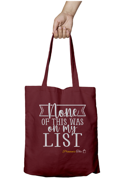 None of this was on my list Unisex Tote Bag Zipper Black Standard