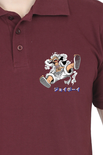 Luffy's Gear 5: The Joyboy Era Male Polo Half Sleeve Black S