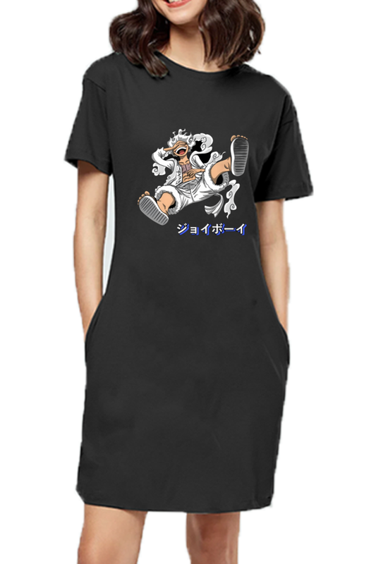 Luffy's Gear 5: The Joyboy Era Female T-Shirt Dress Black S