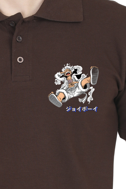 Luffy's Gear 5: The Joyboy Era Male Polo Half Sleeve Black S