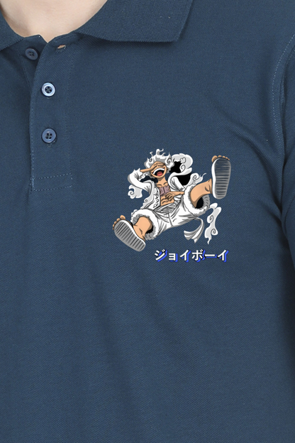 Luffy's Gear 5: The Joyboy Era Male Polo Half Sleeve Black S