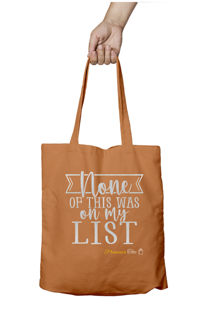 None of this was on my list Unisex Tote Bag Zipper Black Standard